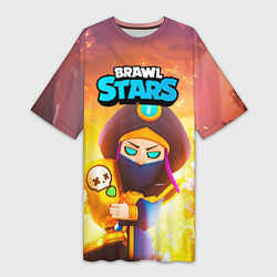 Футболка женская длинная Mortis пират Brawl Stars, цвет: 3D-принт