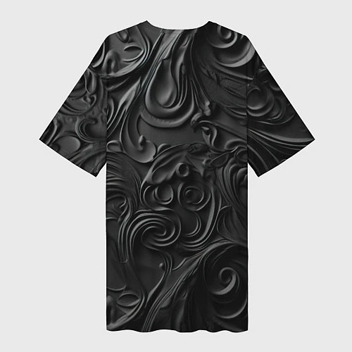 Женская длинная футболка Черная текстура из кожи с узорами за 1490 ₽ купить  в магазине ПлейПринт (10349827506249)