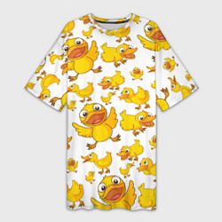 Женская длинная футболка Yellow ducklings