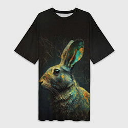 Женская длинная футболка Магический кролик
