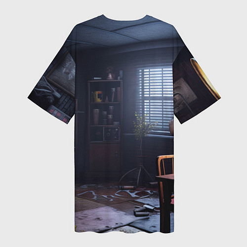 Женская длинная футболка Бонни в комнате / 3D-принт – фото 2
