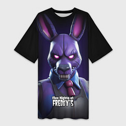 Футболка женская длинная Bonnie FNAF, цвет: 3D-принт