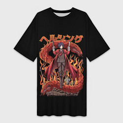 Женская длинная футболка Хеллсинг молодой Алукард