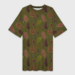 Женская длинная футболка Шишки разные