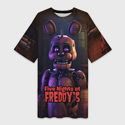 Футболка женская длинная Five Nights at Freddys Bonnie, цвет: 3D-принт