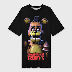 Футболка женская длинная Five Nights at Freddy, цвет: 3D-принт