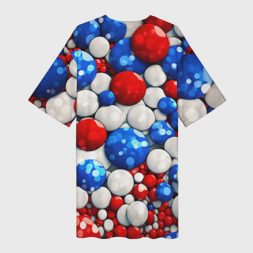 Женская длинная футболка Шарики в цветах флага РФ / 3D-принт – фото 2