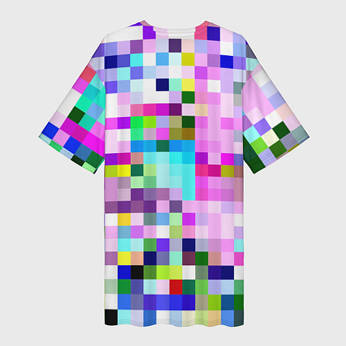 Женская длинная футболка Пиксельная яркая абстракция / 3D-принт – фото 2
