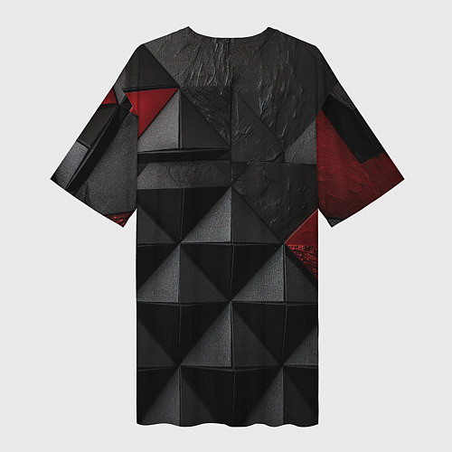 Женская длинная футболка Baldurs Gate 3 logo red black / 3D-принт – фото 2