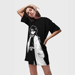 Футболка женская длинная Рукия - Блич, цвет: 3D-принт — фото 2