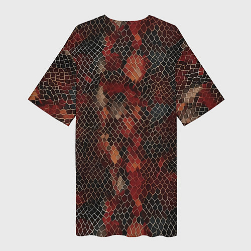 Женская длинная футболка Кожа змея / 3D-принт – фото 2