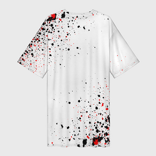 Женская длинная футболка Два самурая / 3D-принт – фото 2