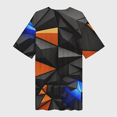Женская длинная футболка Juventus orange black style / 3D-принт – фото 2
