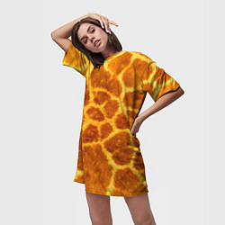 Футболка женская длинная Шкура жирафа - текстура, цвет: 3D-принт — фото 2