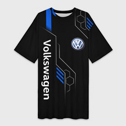 Женская длинная футболка Volkswagen - blue technology
