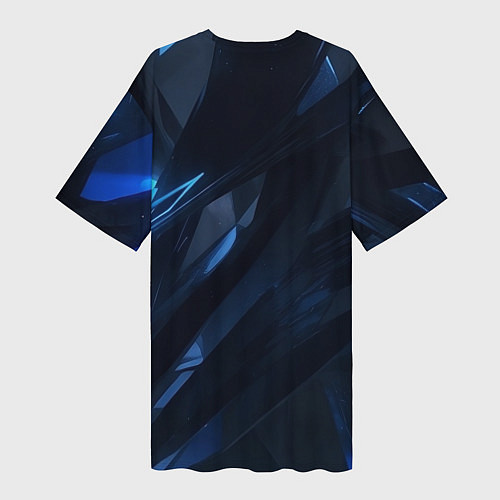 Женская длинная футболка Синяя безгранность / 3D-принт – фото 2