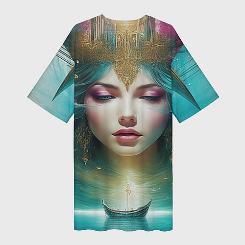 Женская длинная футболка Королева моря / 3D-принт – фото 2