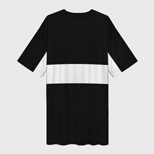 Женская длинная футболка Фольцваген - черный и белый / 3D-принт – фото 2