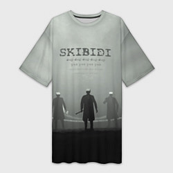 Футболка женская длинная Skibisi toilet Camera men, цвет: 3D-принт