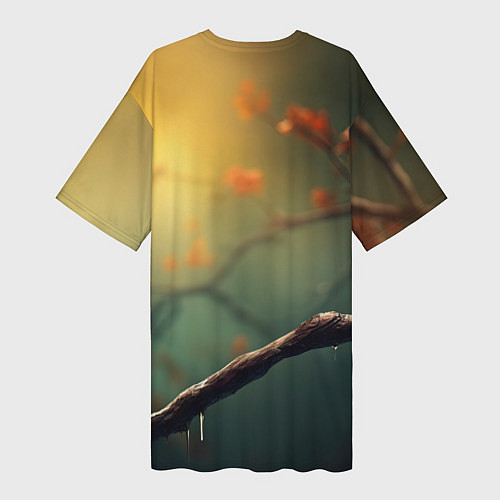 Женская длинная футболка Птица-Говорун / 3D-принт – фото 2