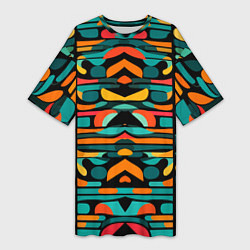 Женская длинная футболка Абстрактный красочный паттерн - мода