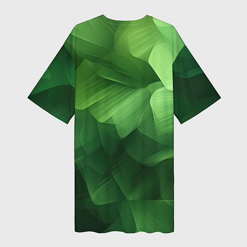 Женская длинная футболка Green lighting background / 3D-принт – фото 2