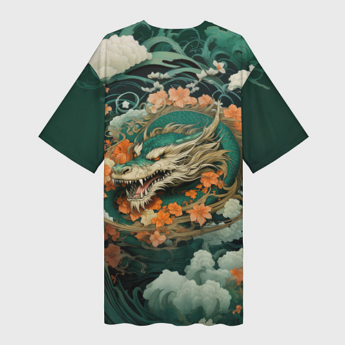 Женская длинная футболка Облачный дракон Irezumi / 3D-принт – фото 2
