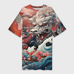 Женская длинная футболка Морской дракон Irezumi