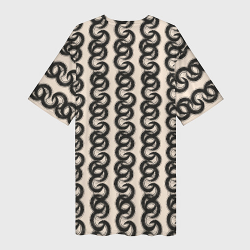Женская длинная футболка Абтракция Геометрический узор в этническом стиле / 3D-принт – фото 2
