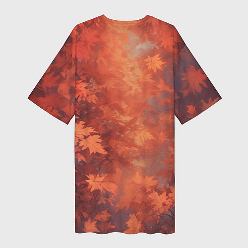 Женская длинная футболка Ксеноморф в осенней листве / 3D-принт – фото 2