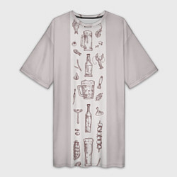 Женская длинная футболка Пью три дня в стиле крафт