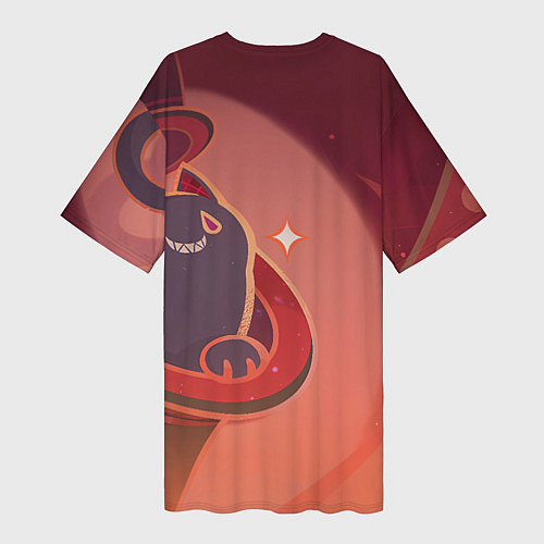 Женская длинная футболка Lyney Genshin Impact / 3D-принт – фото 2