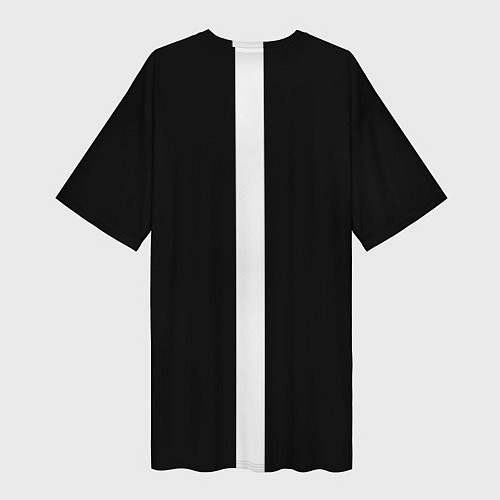 Женская длинная футболка Трезвый на английском в черном и с вертикальной ли / 3D-принт – фото 2