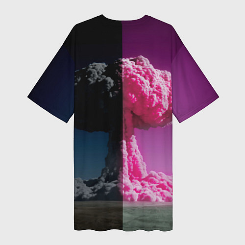 Женская длинная футболка Barbenheimer - meme - nuclear explosion / 3D-принт – фото 2