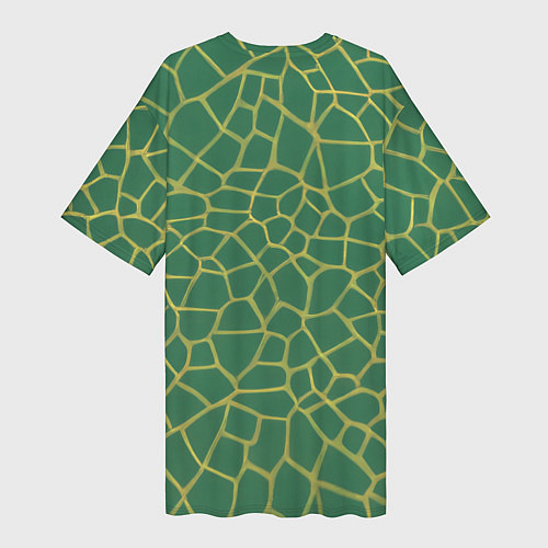 Женская длинная футболка Зелёная текстура - нейросеть / 3D-принт – фото 2