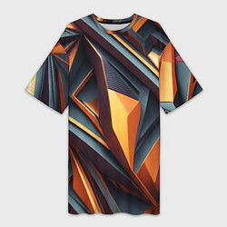 Женская длинная футболка Разноцветная 3D геометрия узоров метавселенной