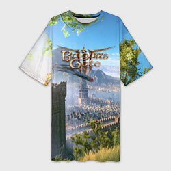 Футболка женская длинная Врата Балдура - Baldurs Gate 3, цвет: 3D-принт