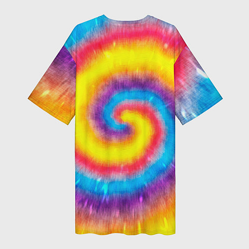 Женская длинная футболка Тай-дай сочные цвета / 3D-принт – фото 2