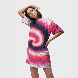 Футболка женская длинная Tie-Dye дизайн, цвет: 3D-принт — фото 2