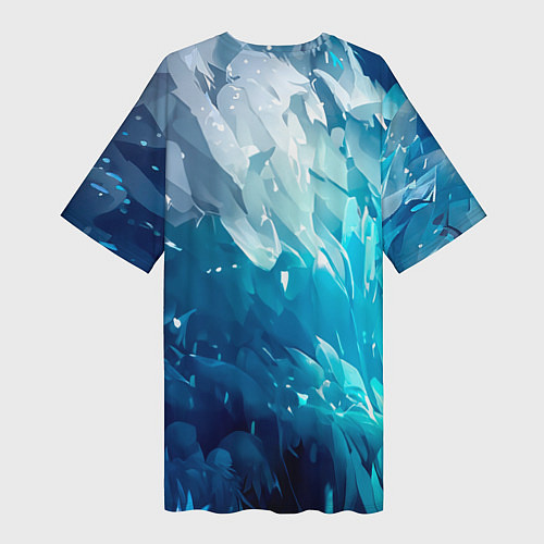 Женская длинная футболка Снежная лиса в стиле аниме / 3D-принт – фото 2