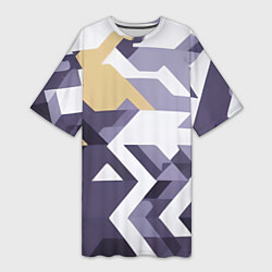 Футболка женская длинная Абстрактный принт от нейросети, цвет: 3D-принт