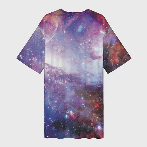 Женская длинная футболка Space leopard / 3D-принт – фото 2