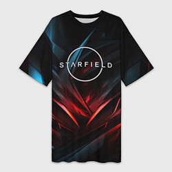 Женская длинная футболка Starfield abstract logo