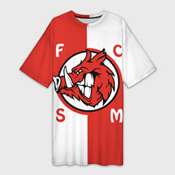 Женская длинная футболка FCSM мясо