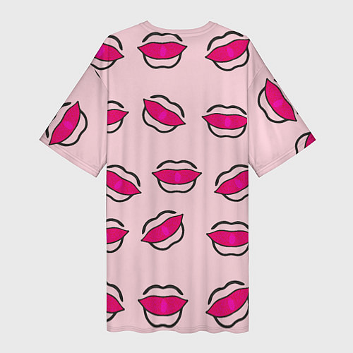 Женская длинная футболка Силуэт губы / 3D-принт – фото 2