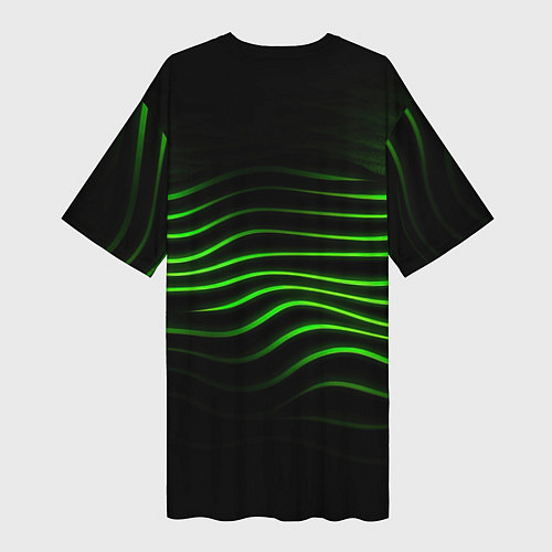 Женская длинная футболка CS2 green logo / 3D-принт – фото 2