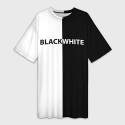 Женская длинная футболка Black white