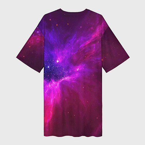 Женская длинная футболка Бескрайнее космическое пространство - галактика / 3D-принт – фото 2