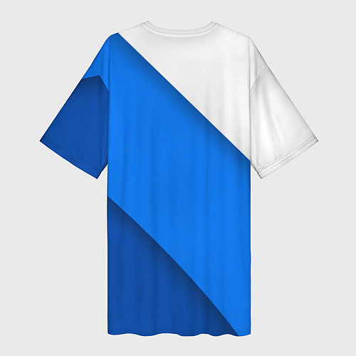 Женская длинная футболка Volkswagen - голубые линии / 3D-принт – фото 2