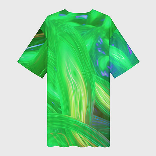 Женская длинная футболка Зеленая абстракция / 3D-принт – фото 2